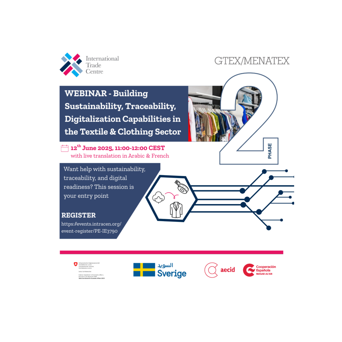 ITC: Webinar Building Sustainability, Traceability & Digitalization Capabilities in the Textile & Clothing Sector: An EU Digital Product Passport (DPP) use case ITC: Webinar Building Sustainability, Traceability & Digitalization Capabilities in the Textile & Clothing Sector: An EU Digital Product Passport (DPP) use case